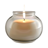 Candle in a Glass Jar on Transparent Background png