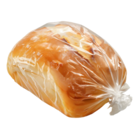 un pan en un el plastico bolso en transparente antecedentes png