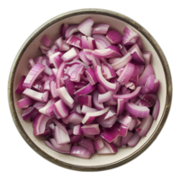 Chopped Onion in a Bowl on Transparent Background png