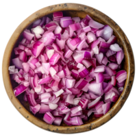 Chopped Onion in a Bowl on Transparent Background png