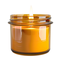 Candle in a Glass Jar on Transparent Background png