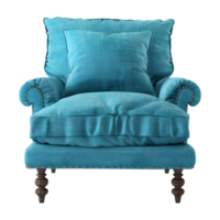 Blue Soft Chair on Transparent Background png