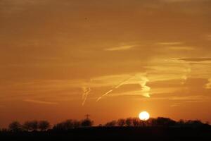 colorful sunset in the netherlands photo