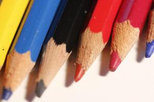 colorful pencils in close up photo