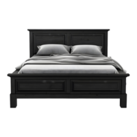 Black Vintage Bed on Transparent Background png