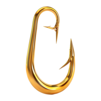 Fish Hook Golden on Transparent Background png