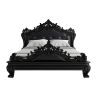 Black Vintage Bed on Transparent Background png