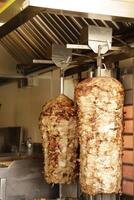 gyros meat on a spit photo