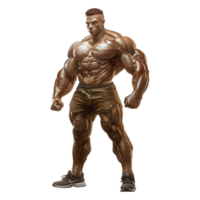 Male Gym Athlete on Transparent Background png