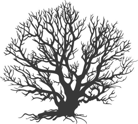 silhouette corals are marine invertebrate animal black color only