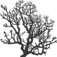 silhouette corals are marine invertebrate animal black color only vector