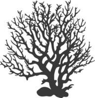 silhouette corals are marine invertebrate animal black color only vector