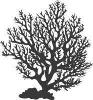 silhouette corals are marine invertebrate animal black color only vector