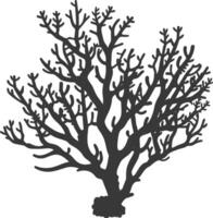 silhouette corals are marine invertebrate animal black color only vector