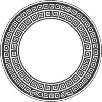 silhouette Greek frame Circle Frame black color only vector