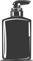 silhouette hand sanitizer bottle black color only vector