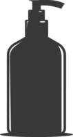 silhouette hand sanitizer bottle black color only vector