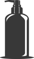 silhouette hand sanitizer bottle black color only vector