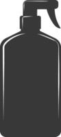 silhouette hand sanitizer bottle black color only vector