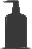 silhouette hand sanitizer bottle black color only vector