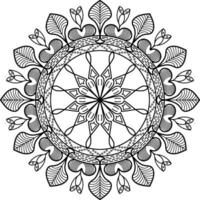 a coloring page with a circular design vector