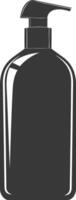 silhouette hand sanitizer bottle black color only vector