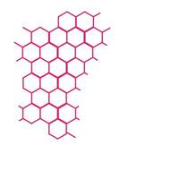 Abstract Hexagonal Pattern, Pink Honeycomb Geometric grid vector