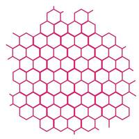 Abstract Hexagonal Pattern, Pink Honeycomb Geometric grid vector