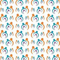 Family favorable trendy multicolor repeating pattern illustration background design vector