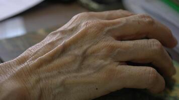 Extreme Close up View of Hand of Senior Woman Using Wireless Computer Mouse video