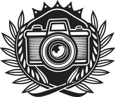 photography logo design black and white illustration vector