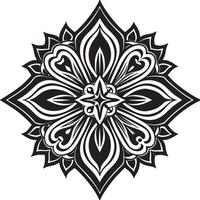 Mandala Design illustration black and white vector