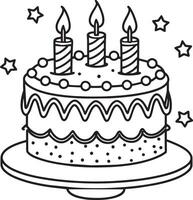 birthday cake with candles illustration isolated on white background vector