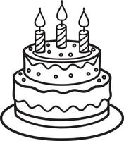 birthday cake with candles illustration isolated on white background vector