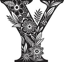 decorativo alfabeto ilustración negro y blanco ilustración vector