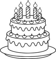 birthday cake illustration isolated on white background vector