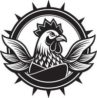 gallo logo y icono aislado en blanco antecedentes vector