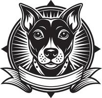 Dog and pet logo design black and white illustration vector