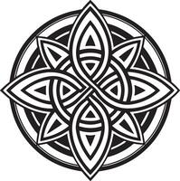 céltico ornamento logo icono diseño negro y blanco ilustración vector