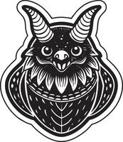 illustration of a sticker illustration black and white on white background vector