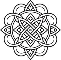celtic knot pattern design illustration black and white vector