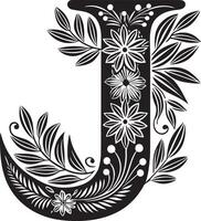 Decorative Alphabet illustration black and white illustration vector