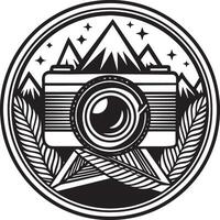 photography logo design black and white illustration vector