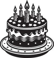 birthday cake with candles illustration isolated on white background vector