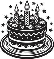 birthday cake with candles illustration isolated on white background vector