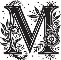 Decorative Alphabet illustration black and white illustration vector