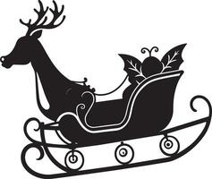 sleigh with reindeer illustration isolated on white background vector