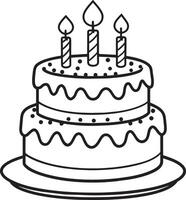 birthday cake with candles illustration isolated on white background vector