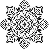 céltico ornamento icono y logo ilustración negro y blanco vector