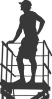 silhouette lifeguard in action full body black color only vector